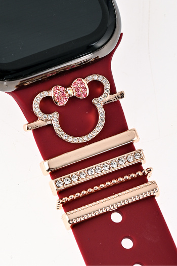 mimtec Apple Watch Uyumlu Rose Renk Charm Kordon Aksesuarı