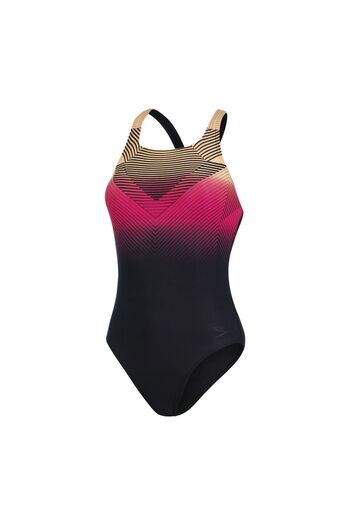 SPEEDO WOMEN'S SWIMSUIT PLMT MEDALIST AF BLACK/RED 8-12199H046 YZM