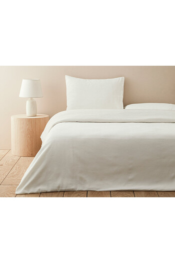 English Home Ode Chenille Yarned Yarn Painted Single Duvet Cover Set Beige