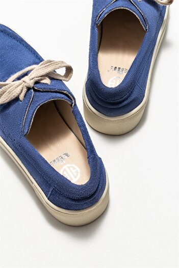 Elle Shoes Mavi Deri Kadın Günlük Ayakkabı