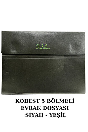 Kobest A4 VECLE 5 COMPARTMENT BRIEFCASE FILE - BLACK - GREEN