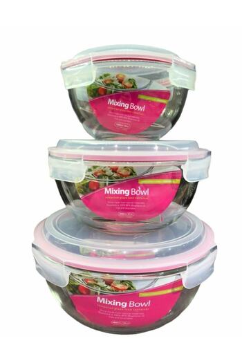 Glasslock 3-Piece Round Multi-Purpose Glass Storage Container
