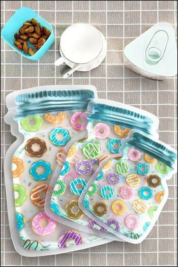 morponi 3 Size Jar Appearance Donut Lockable Storage Container / 150ml - 500ml - 620ml