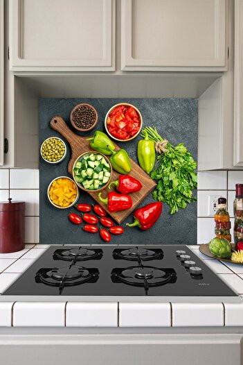 Tilki Dünyası Delicious Vegetables Kitchen Stove Back Sticker