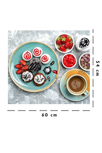 Tilki Dünyası Kitchen Stove Back Sticker Cookies Fruits And Coffee