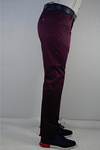 Bomonti Men's Burgundy Lycra Trousers