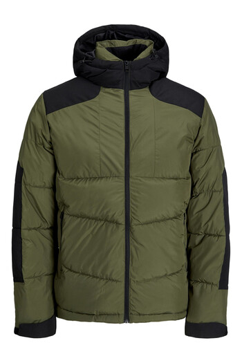 Jack & Jones Jacke Otis Puffer Übergangsjacke mit Kapuze und Kordelzug