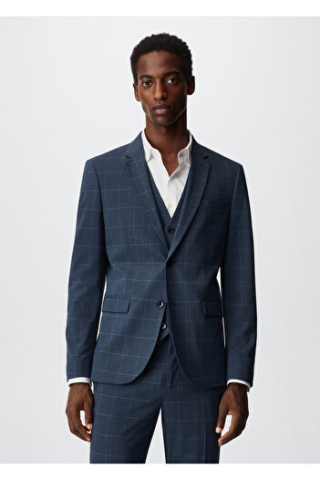 MANGO Man Men's Navy Blue Jacket