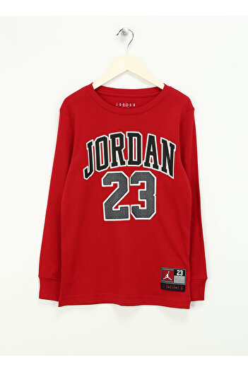 Nike Children's Red Crew Neck Printed Sweatshirt 95C591-R78 Jdb Practice Flight Ls t