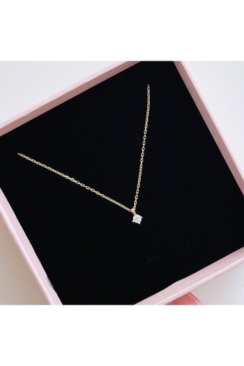 minimojewels 14 Ayar Altın Minimal Tek Taş Kolye / Üç Tırnaklı Özel Tasarımdır