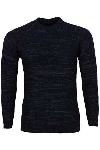 Modarar Men's Sweater Zero Collar Navy Blue RAR01117