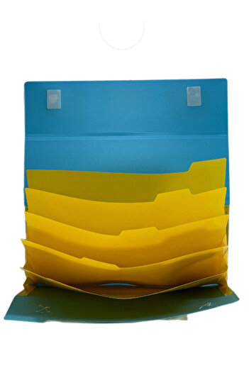 Kobest A4 VECLE 5 COMPARTMENT BRIEFCASE - TURQUOISE - YELLOW