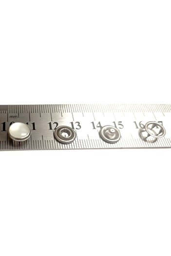 trimist 9,5 mm Sedef Kapak Tırnaklı Klikıt Çıtçıt 4'lü Set - Paslanmaz Çelik - 100 Takım
