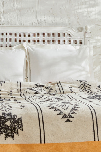 Karaca Home Raya Double Cotton Blanket Mustard