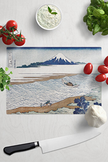 Postifull Cutting Board, Printed on Thick and Unbreakable Glass - Hokusai Artwork Printed - 21*30cm, Chopping Board