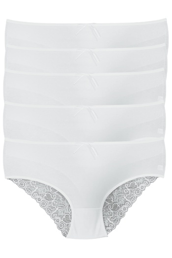 Miss Blue Moon High Waist Back Diamond Cut Lace Bato 5-Piece Panties 5660-3