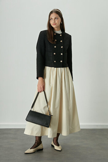 Manuka KATY GABARDINE PURPLE SKIRT VANILLA