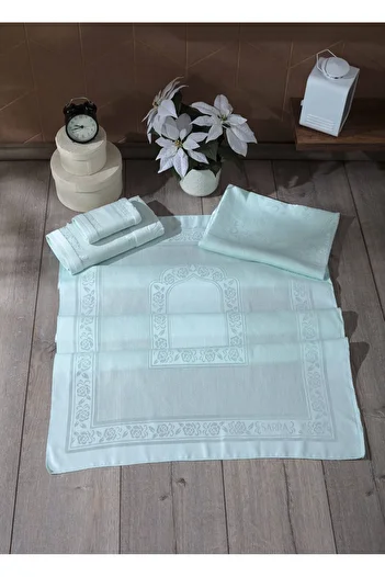 sarra 4-Piece Stitched Etamine Bundle Set - Water Green