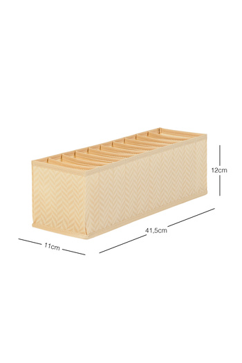 Ocean Home Textile 10 Compartment Beige Herringbone Cabinet Drawer Inside Accordion Type Folding Laundry Organizer