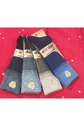 Dündar DÜNDAR ERKEK YÜN SOKET ÇORAP 6'LI PAKET LAMBSWOOL DİKİŞSİZ PARFÜM KOKULU