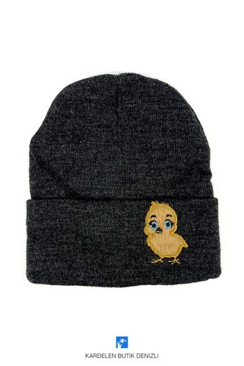 Kardelen Butik Denizli Cute Animal Embroidered Children's Beanie