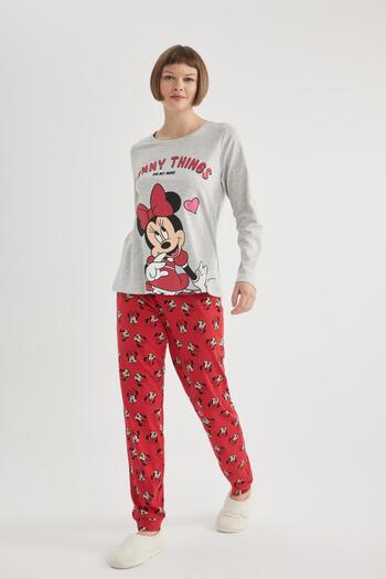DeFacto Fall in Love Disney Mickey & Minnie Regular Fit μακρυμάνικο σετ πιτζάμες