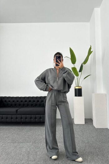 Laluvia Anthracite Charlotte Tracksuit Set