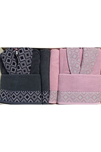 Özdilek Snazzy Anthracite Pink Οικογενειακό Σετ Μπουρνούζι Özdiilek Σετ μπουρνούζι