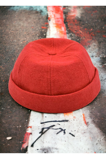 Shopiolog Unisex Short Wool Kipa Docker Beret