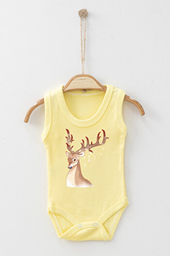 ADABEBEK 100% Cotton New Year's Deer Christmas Strappy Bodysuit Baby Bodysuit