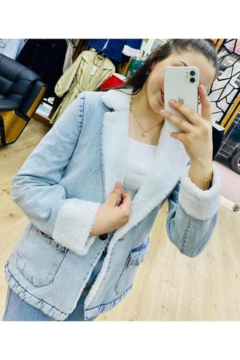LAMİRAMOOD Furry Denim Jacket