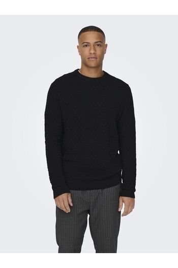 Only & Sons Onskalle Black Braid – Reg 12 Struc Crew, Noos 22026559