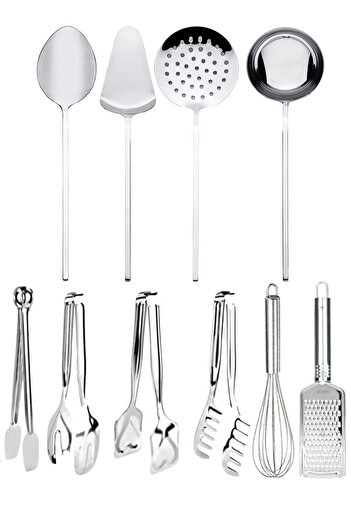 Trouvaille Practical Home Utensils Set Serving Tongs Set Ladle Colander Set Spatula Colander Ladle Set Tongs Set