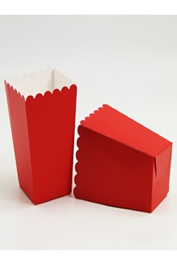 Kazanabil 8 PACKS PLAIN COLOR POPCORN BOX RED