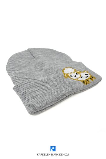 Kardelen Butik Denizli Cute Animal Embroidered Children's Beanie
