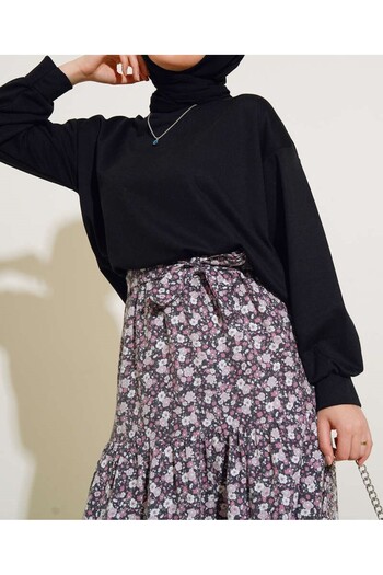 VOLT CLOTHİNG Kadın Eteği Desenli İkili Takım