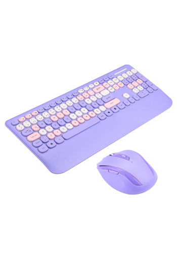 Everest KM-6281 CANDY Renkli Tuşlu Mor Kablosuz Q Multimedia Klavye + Mouse Set