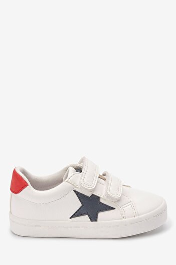 Next Baby White Star Touch Banded Sneakers