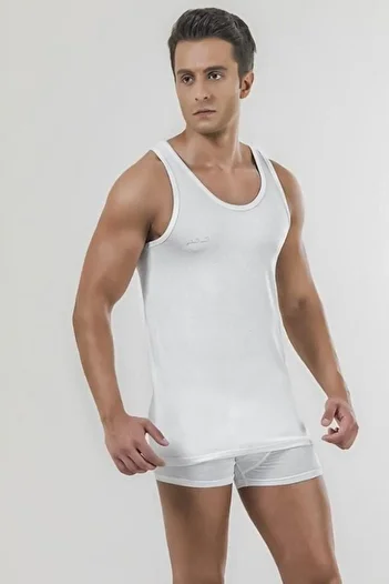 Pierre Cardin Men's Licensed, White 47% Cotton, 47% Modal Lycra Tank Top (Single)