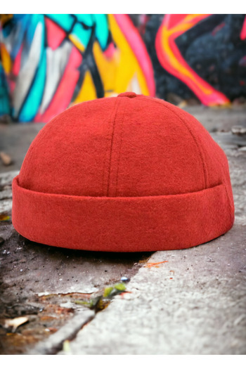 Shopiolog Unisex Short Wool Kipa Docker Beret