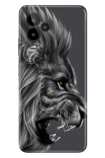 General Mobile Gm 24 Pro Compatible Case Silicone Pattern Full Protection Picture Cover Black Lion