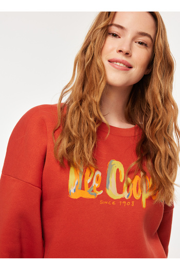 Lee Cooper Γυναικείο φούτερ O Neck Cinnamon 241 LCF 241001 TILA CINNAMON