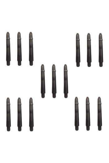 DARTSAN 5 مجموعة (15 قطعة) 41 ملم، بولي كربونات أسود (كمبيوتر شخصي) عمود سهام أسود شفاف