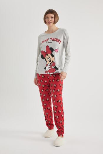 DeFacto Fall in Love Disney Mickey & Minnie Regular Fit μακρυμάνικο σετ πιτζάμες