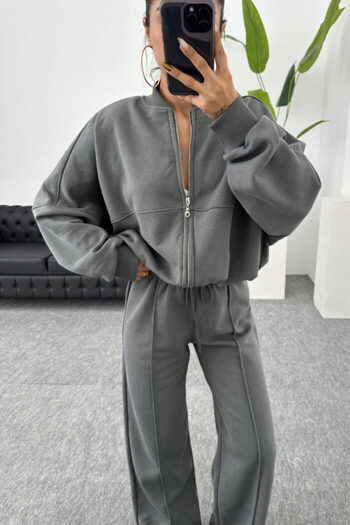 Laluvia Anthracite Charlotte Tracksuit Set