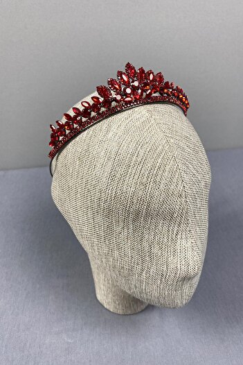 Hobigram Red Leyla Model Henna and Bridal Crown – Crown, Crystal Stone, Stylish Model, Bridal Crown, Hair Accessory –