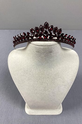 Hobigram Burgundy Leyla Model Henna and Bridal Crown – Crown, Crystal Stone, Stylish Model, Bridal Crown, Hair Accessory – t