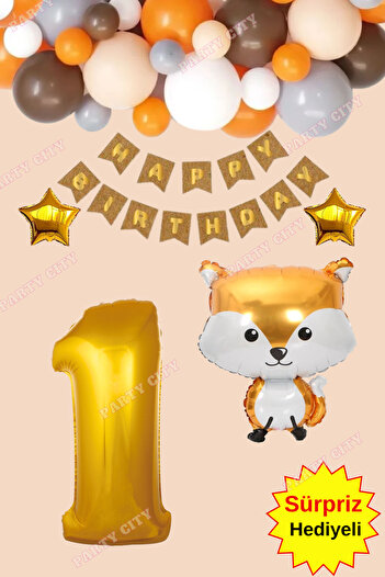 Party City Σετ γιορτής γενεθλίων με μπαλόνι με θέμα Fox Age 1