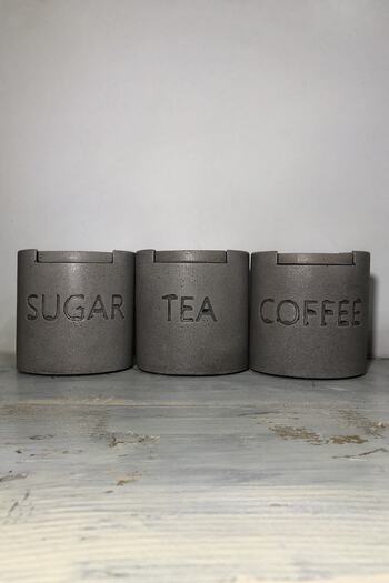 RocArt Home Concrete Celery Decorative Countertop Tea-sugar-coffee Set (Large Size)