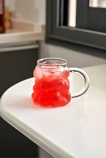 FH finehome Vanesca Borosilicate Beaded Glass with Handle 300ml